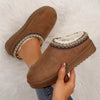 Women's Slippers Platform Snow Boots Thickened Flat Boots Warm Shoes For Outdoor Anti-Slip Boot Winter